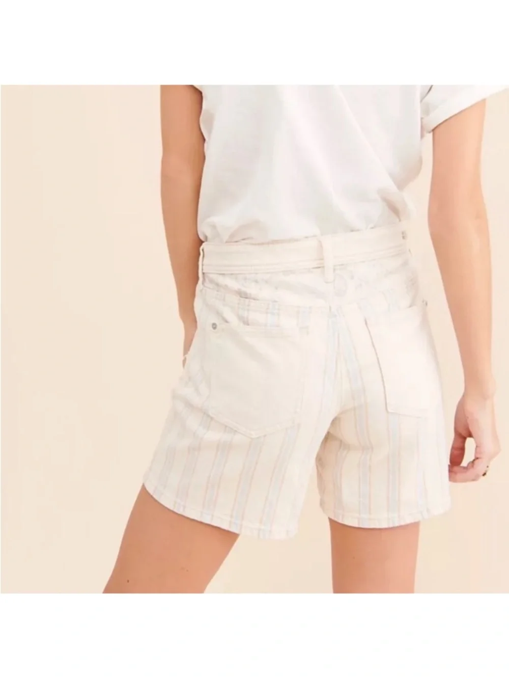 Anthropologie Pilcro Striped Slim Boyfriend Denim Shorts Size 29 EUC - Picture 3 of 14